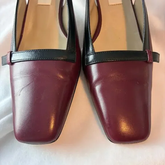 Elegant Burgundy Slingback Heels - Picture 4 of 8